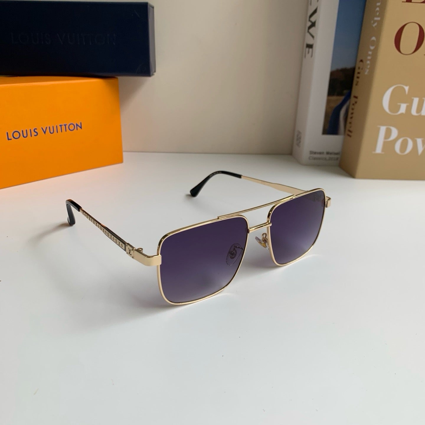 Louis Vuitton Metal Square Silver Lens Sunglasses for Men & Women