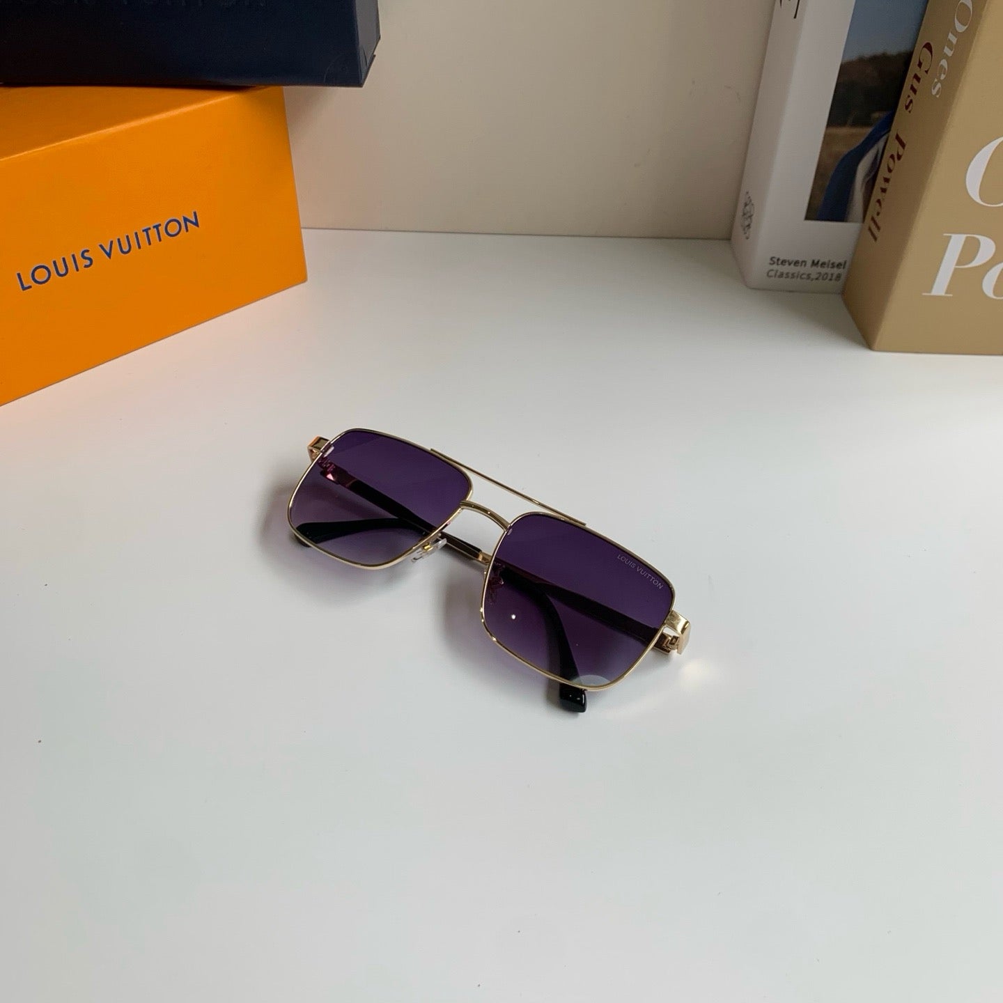 Louis Vuitton Metal Square Silver Lens Sunglasses for Men & Women - detail image 5
