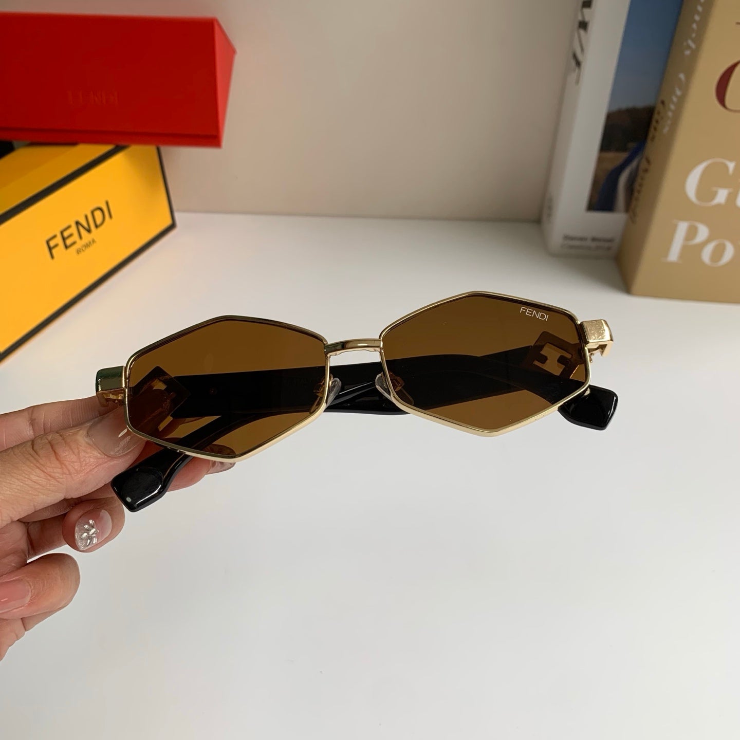 Fendi Metal Fashion Brown Lens Sunglasses for Men & Women - detail image 4