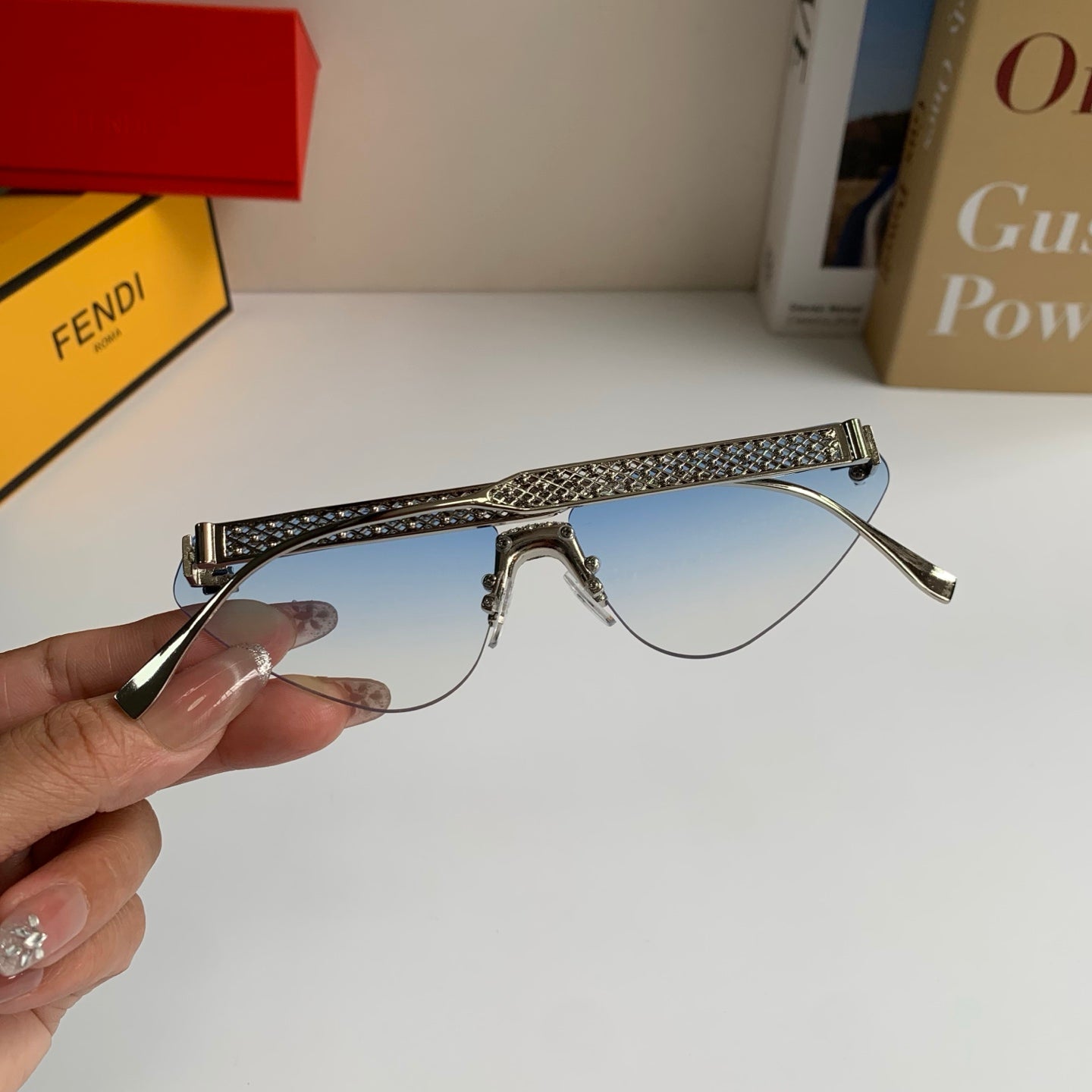 Fendi Metal Fashion Silver Lens Sunglasses for Men & Women - 487765 - detail image 7